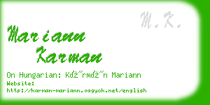 mariann karman business card